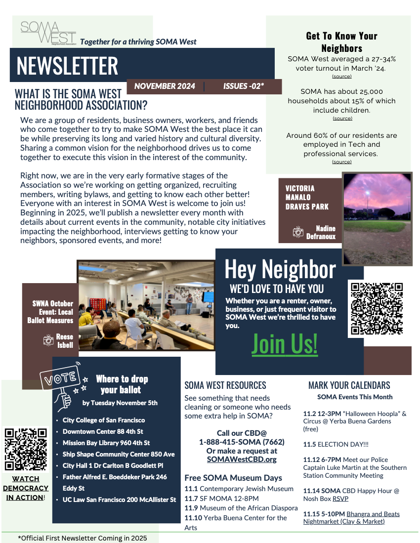 First Newsletter! November 2024 Edition